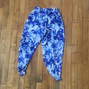 Blue and white pants
